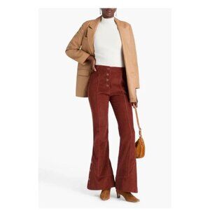 FARM Rio Corduroy Rust Brown Flared Pants S